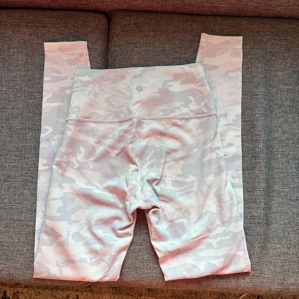 Lululemon Athletica Pink and White Leggings
